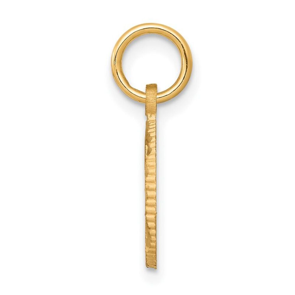 10k Yellow Gold Solid Flat-Backed Cross In Circle… - image 2